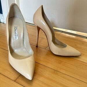 Oscar de la Renta Beige Stiletto Heels